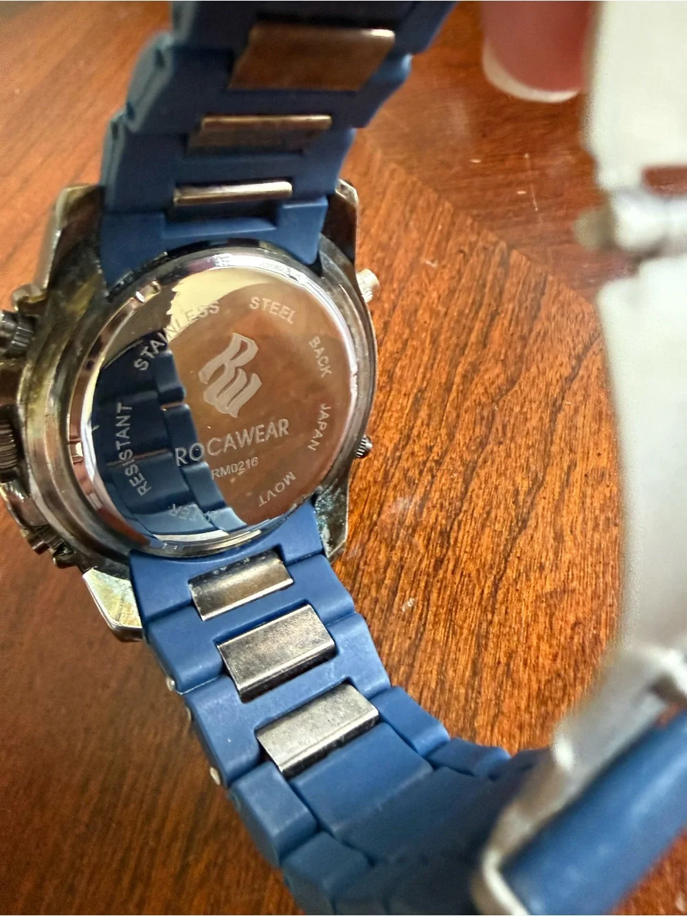 Rocawear Blue Strap men’s Watch with Black and Gold Dial